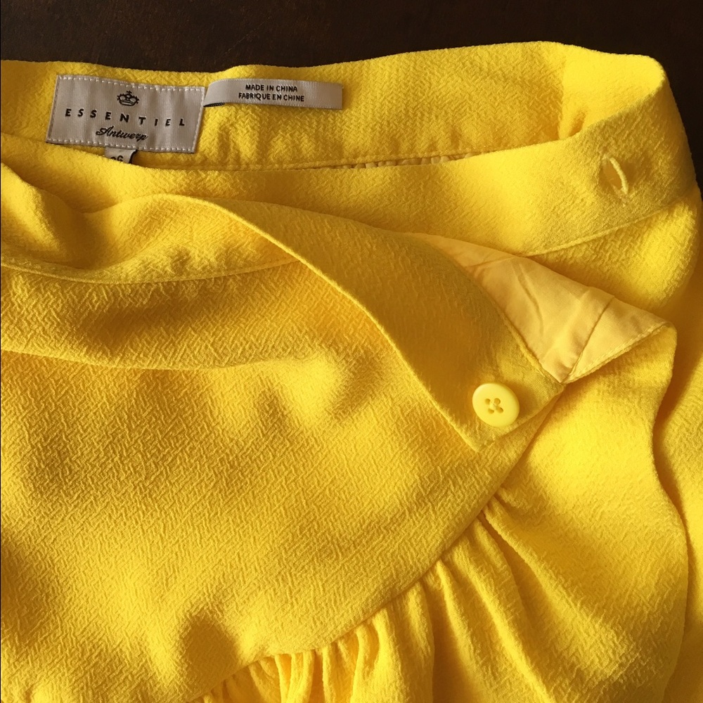 Essential Antwerp Yellow Mini Ruffle Wrap Skirt - Picture 4 of 6